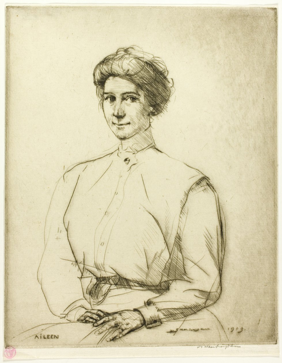 Drypoint Nummer Eins: Porträt von Donald Shaw MacLaughlan