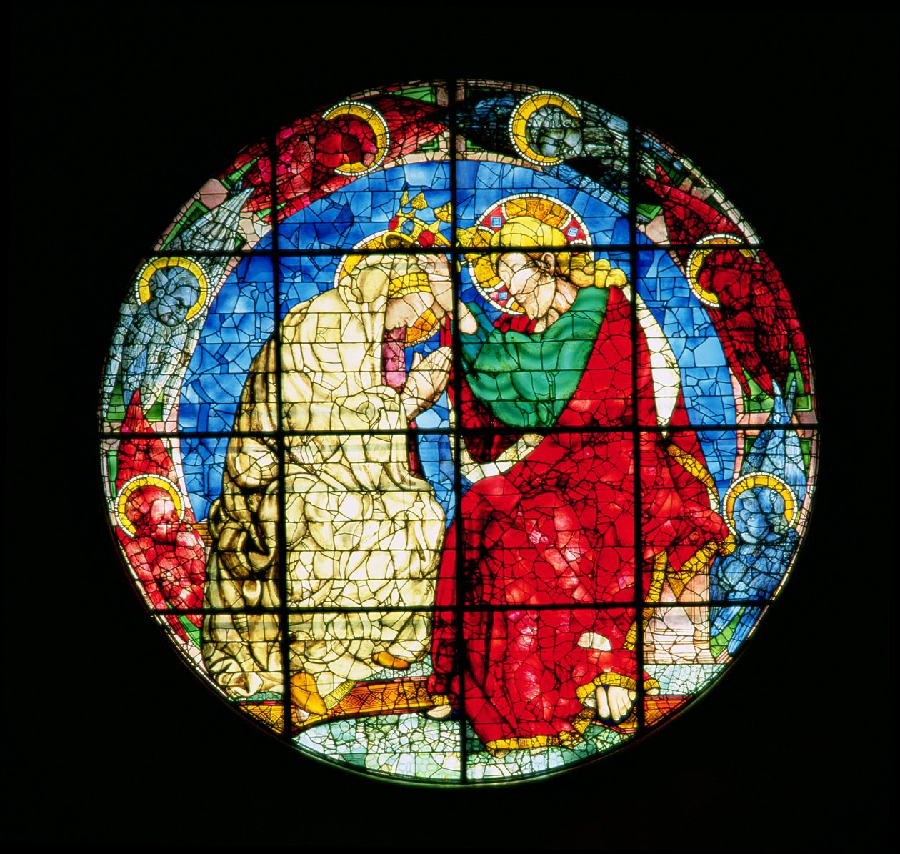 Oculus, der die Krönung der Jungfrau darstellt, 1438 von Donatello
