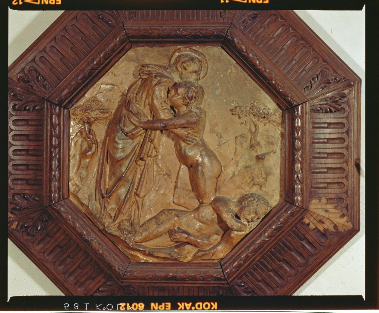 Die Erschaffung Evas (glasierte Terrakotta) von Donatello