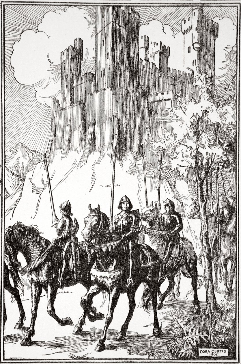 Sir Galahad in der Abtei von Dora Curtis