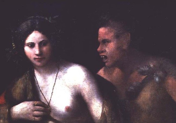 Nymphe und Satyr von Dosso Dossi
