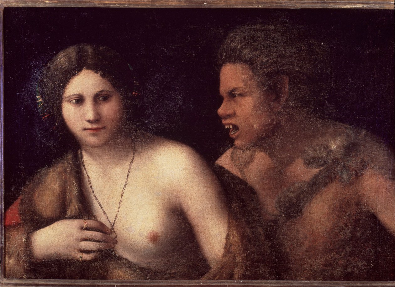Nymphe und Satyr von Dosso Dossi