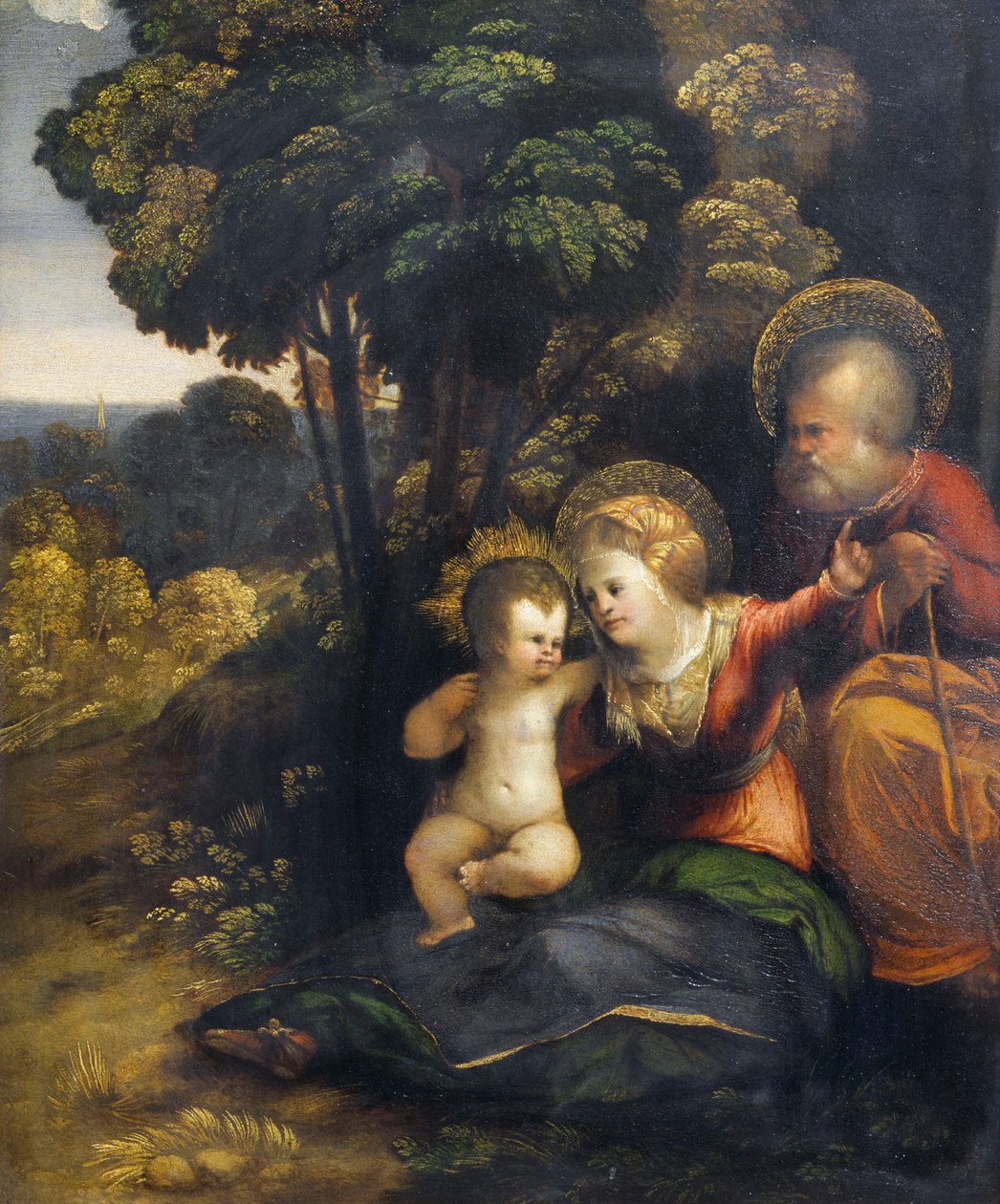Ruhe auf der Flucht nach Ägypten von Dosso Dossi
