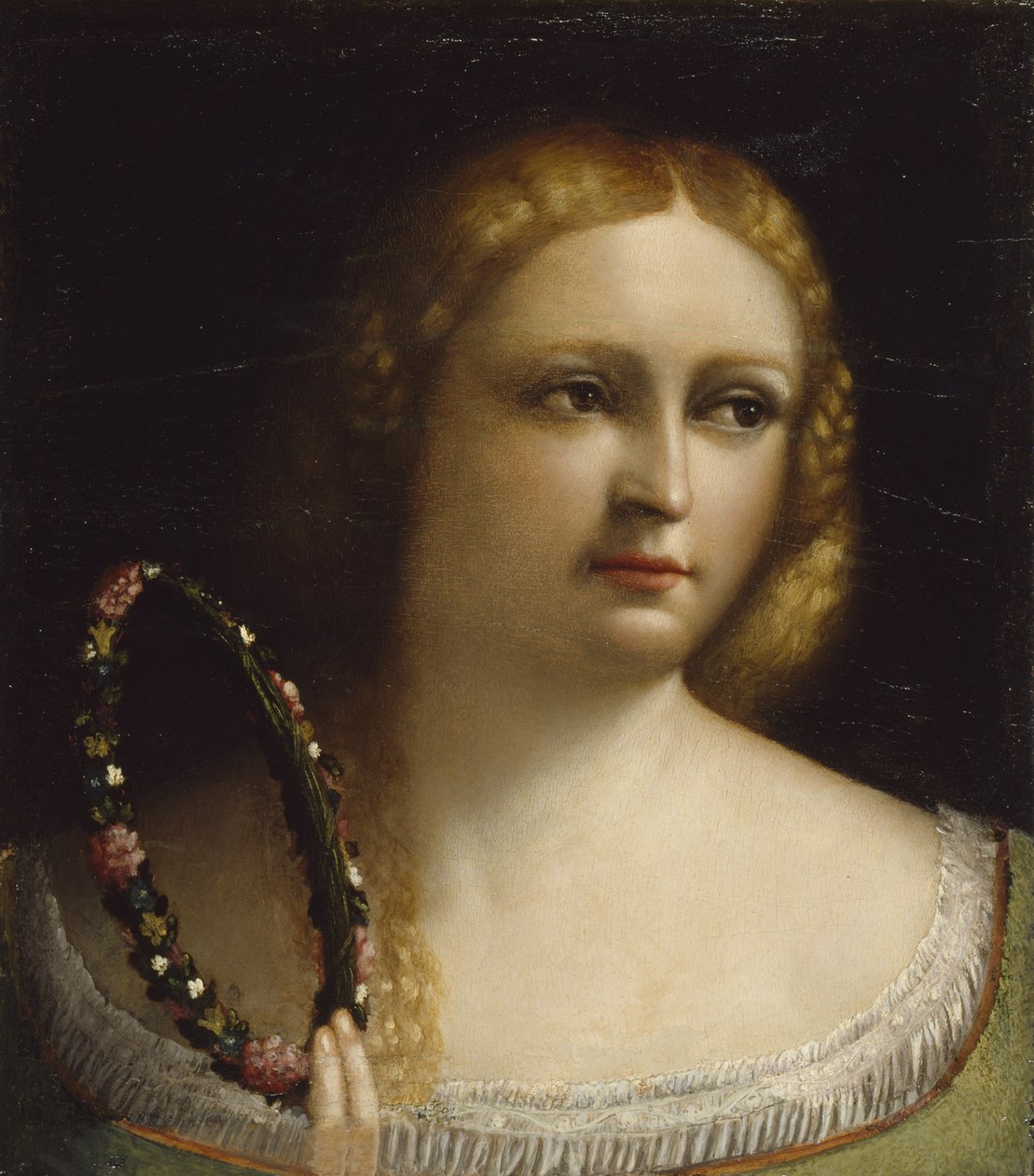Frau mit einem Kranz von Dosso Dossi