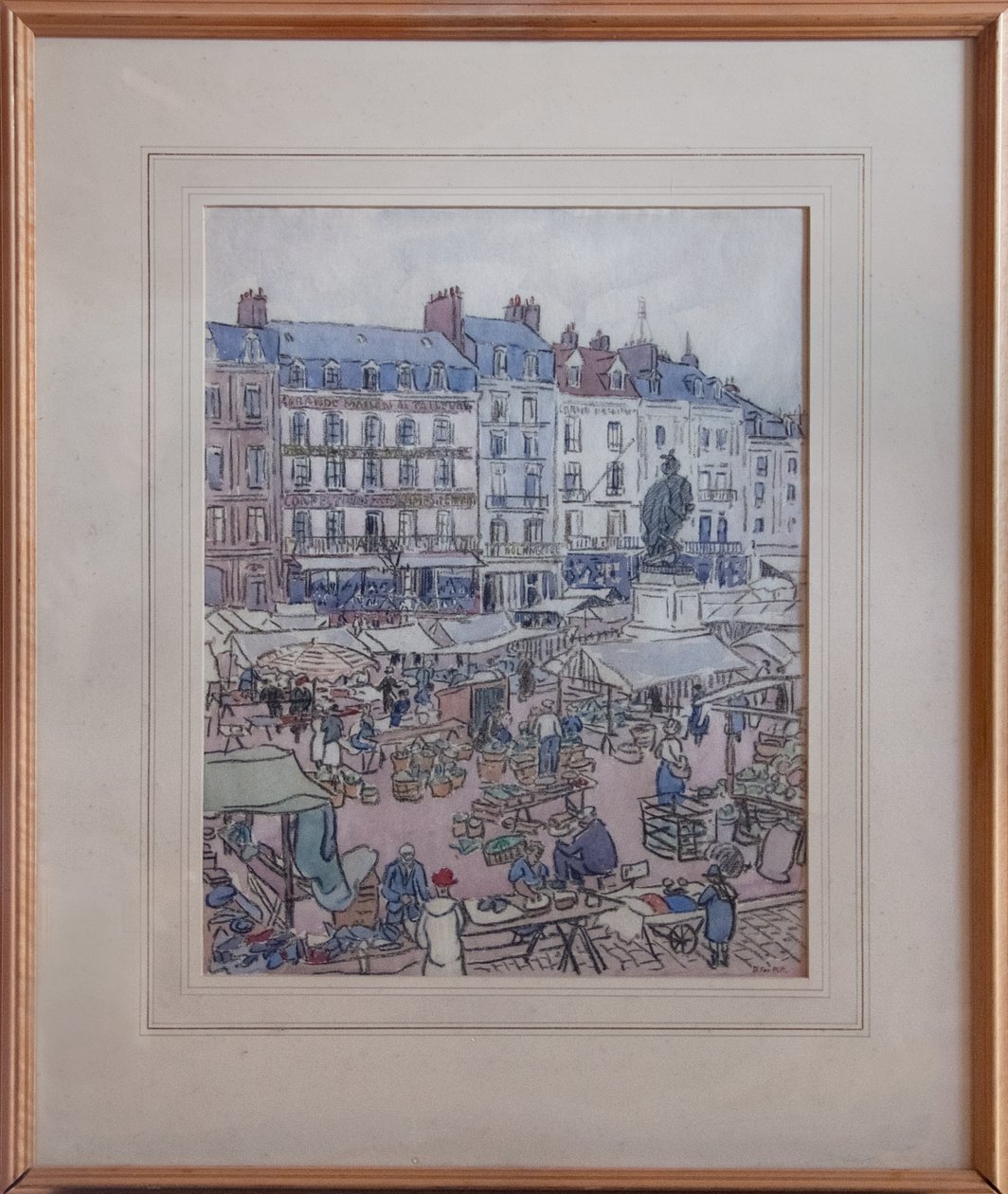 Markttag in Dieppe, ca. 1910 von Douglas Fox Pitt