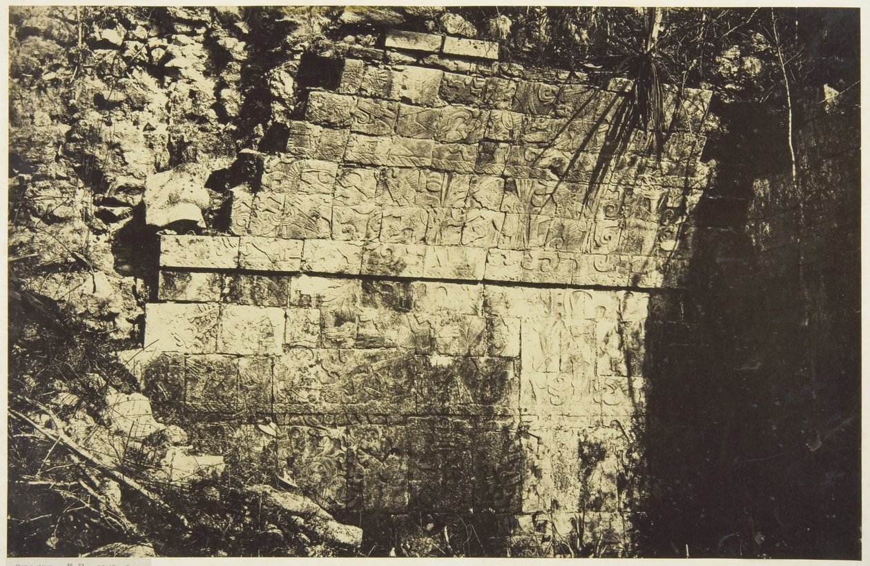 Palast des Zirkus in Chichen-Itza, Innenraum eines Saals von Désiré Charnay