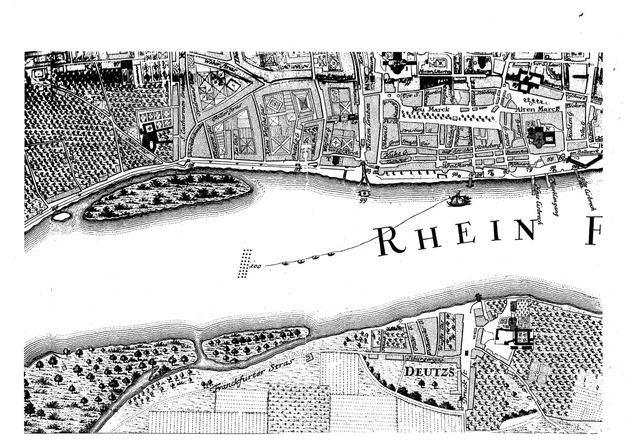Plan der Stadt Köln von 1752 von Duhon