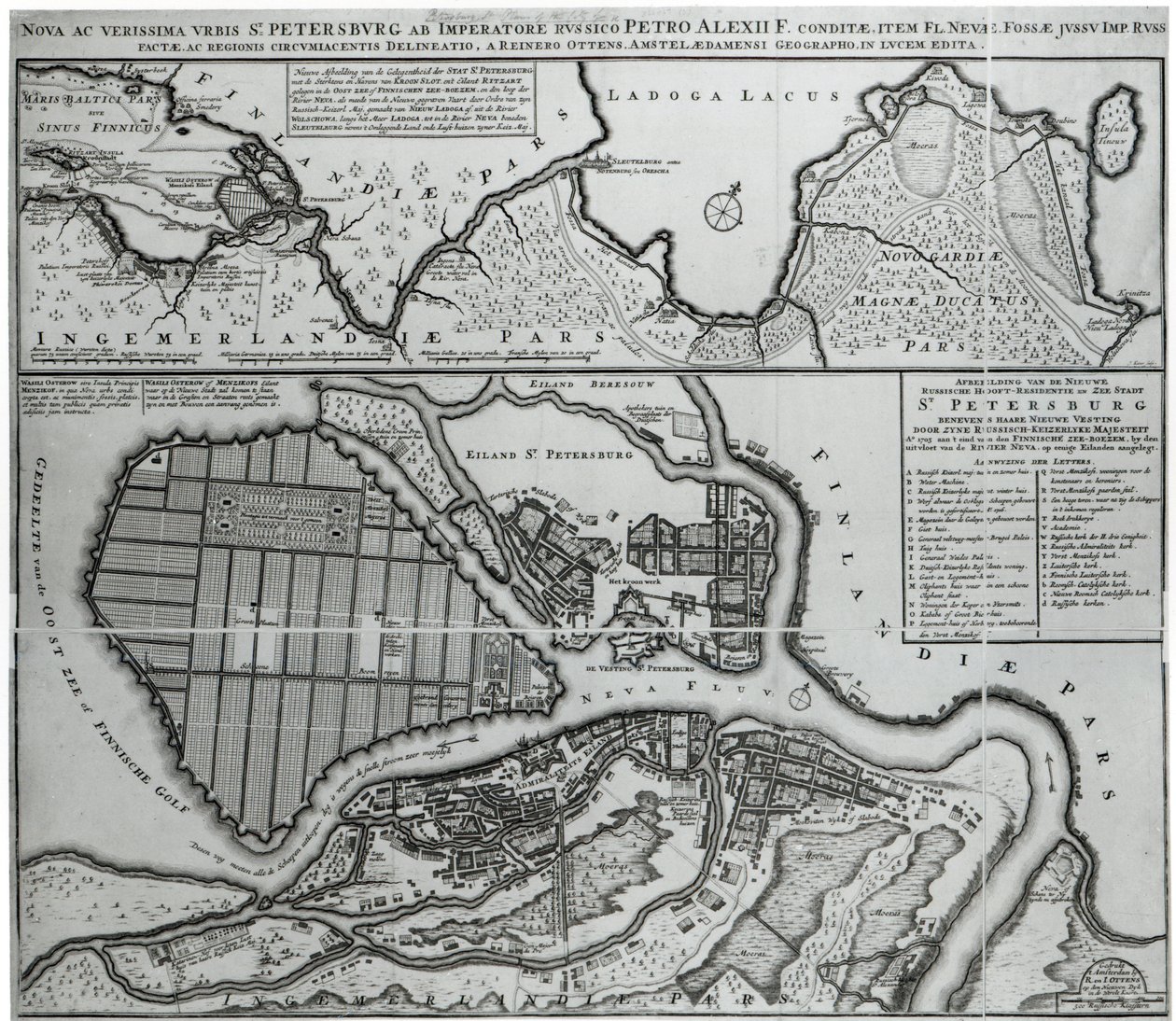 Karte von St. Petersburg, ca. 1750 von Dutch School