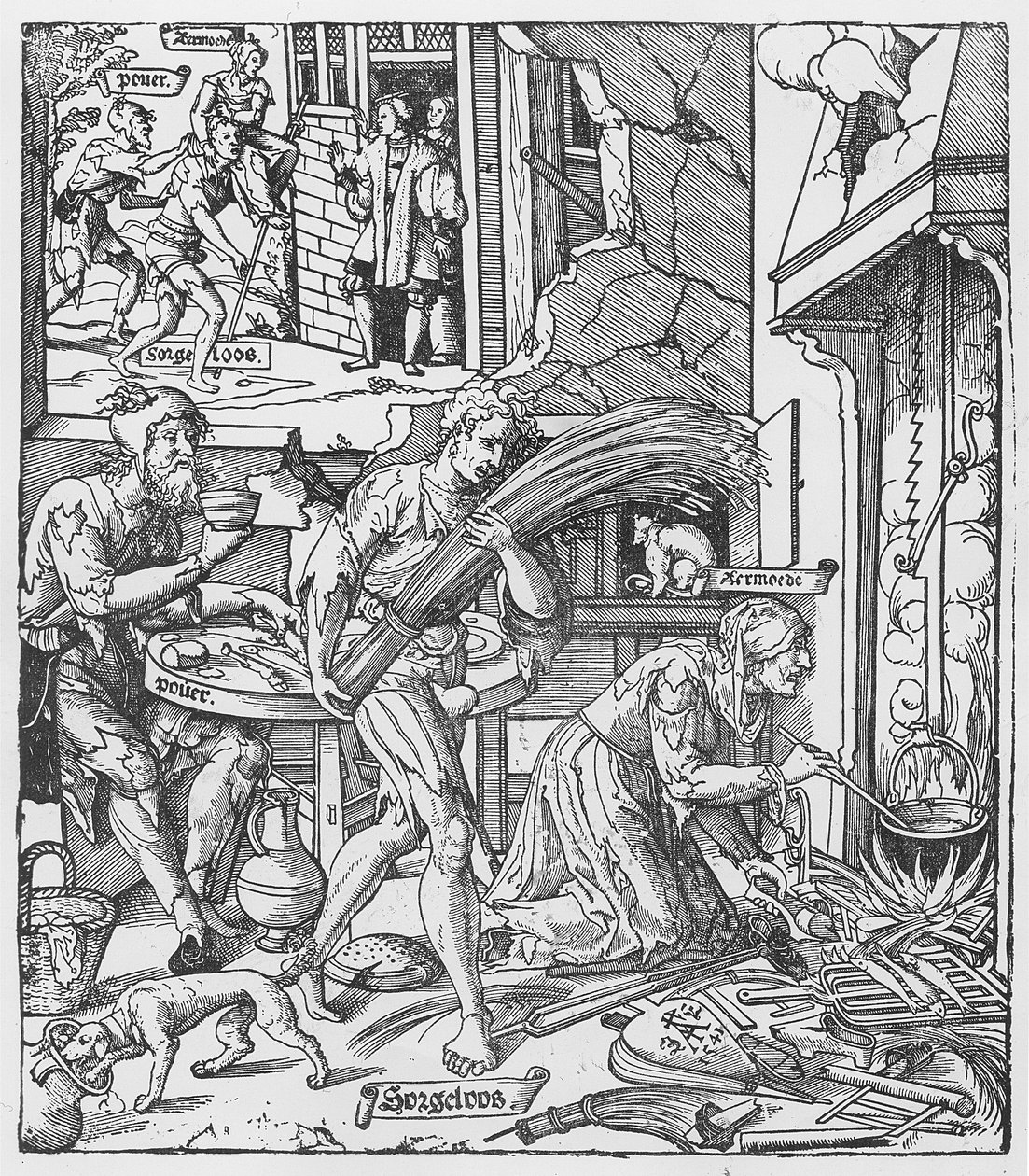 Sorgheloos trägt eine Garbe, 1541 von Dutch School