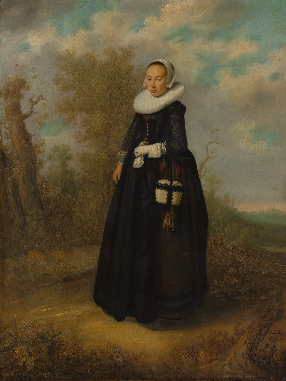 Eine junge Frau in einer Landschaft von Dutch Painter