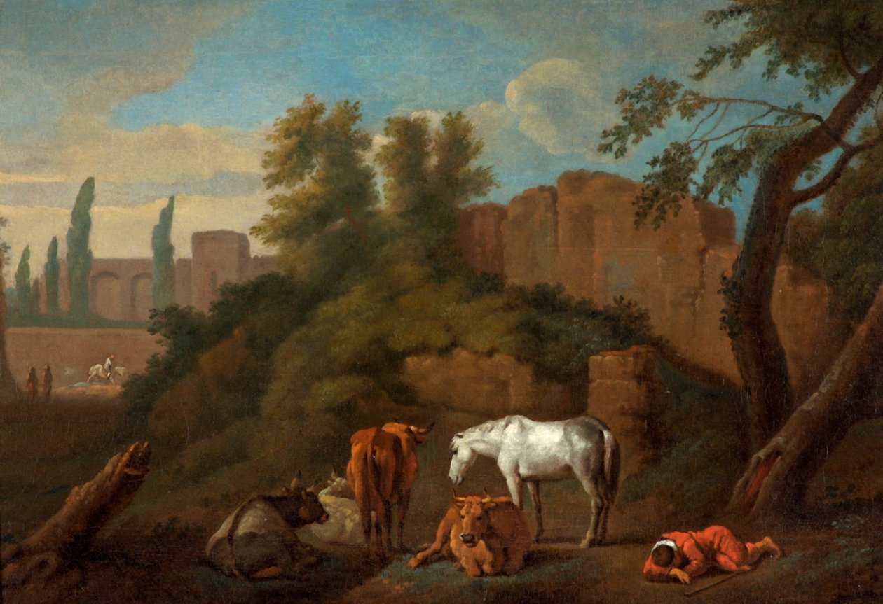 Landschaft mit schlafendem Jungen, ca. 1650 von Dutch School