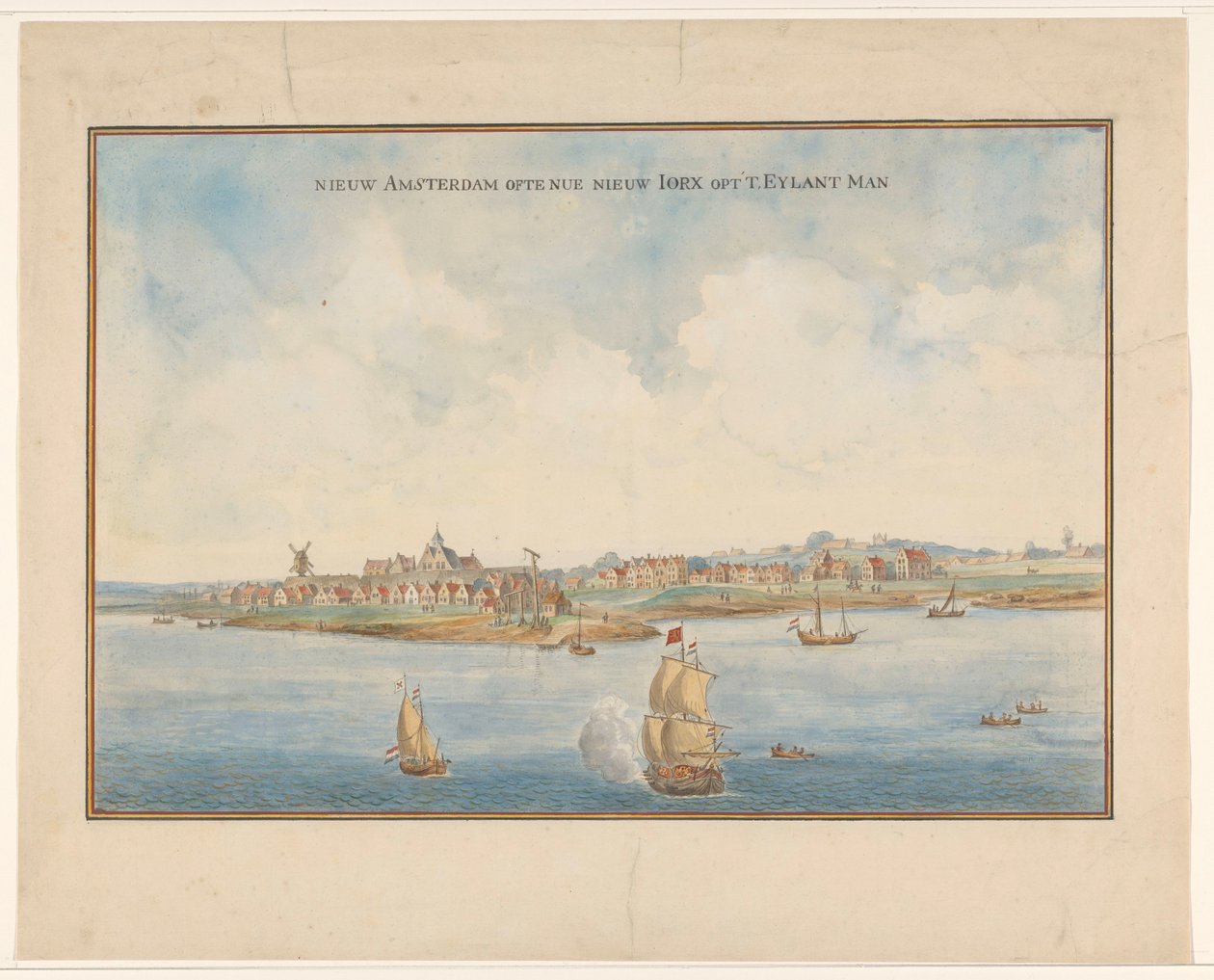 Neu-Amsterdam und Manhattan, ca. 1660 von Dutch School