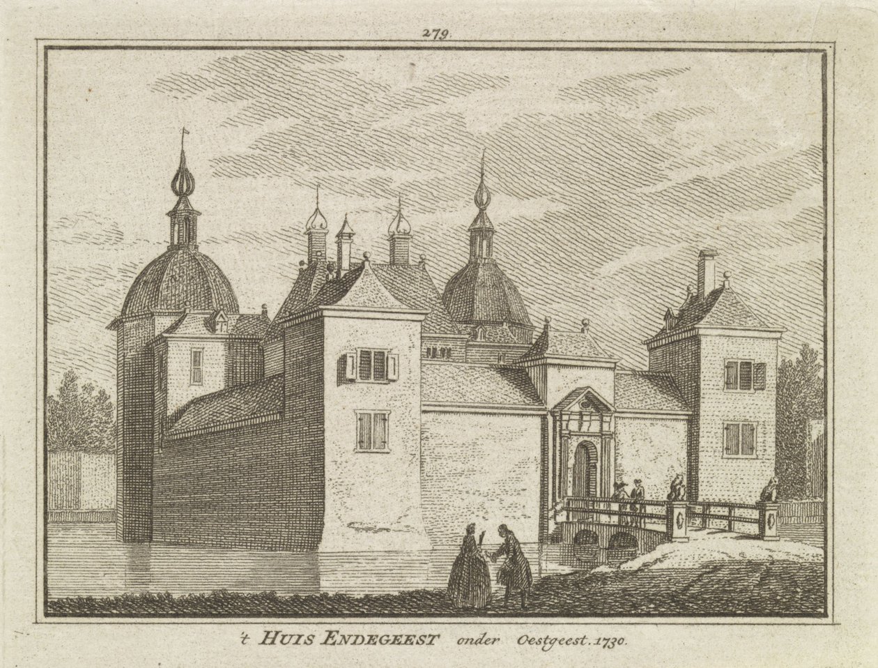 Blick auf Schloss Endegeest, Oegstgeest, Niederlande von Dutch School