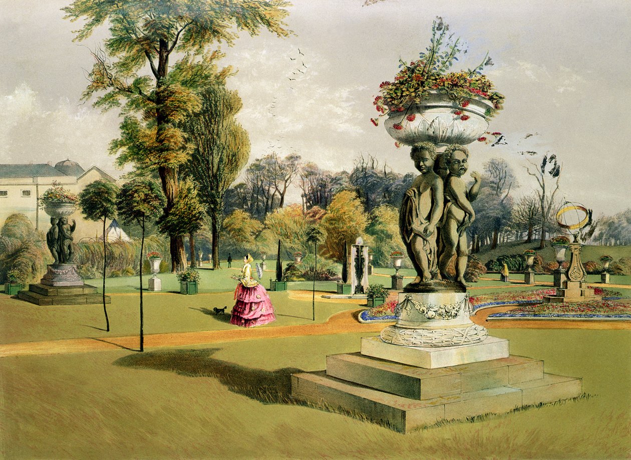 Der Terrassengarten, Woburn Abbey von E. Adveno Brooke