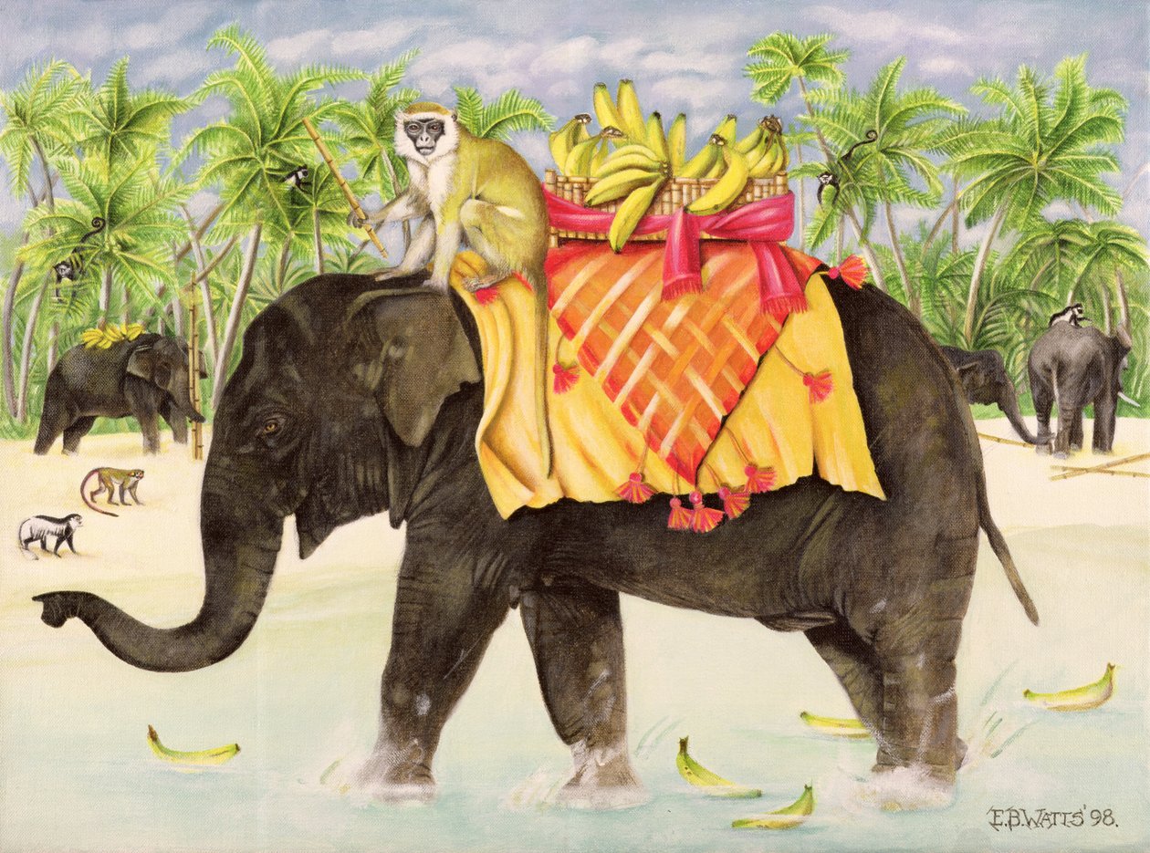 Elefanten mit Bananen, 1998 von E.B. Watts