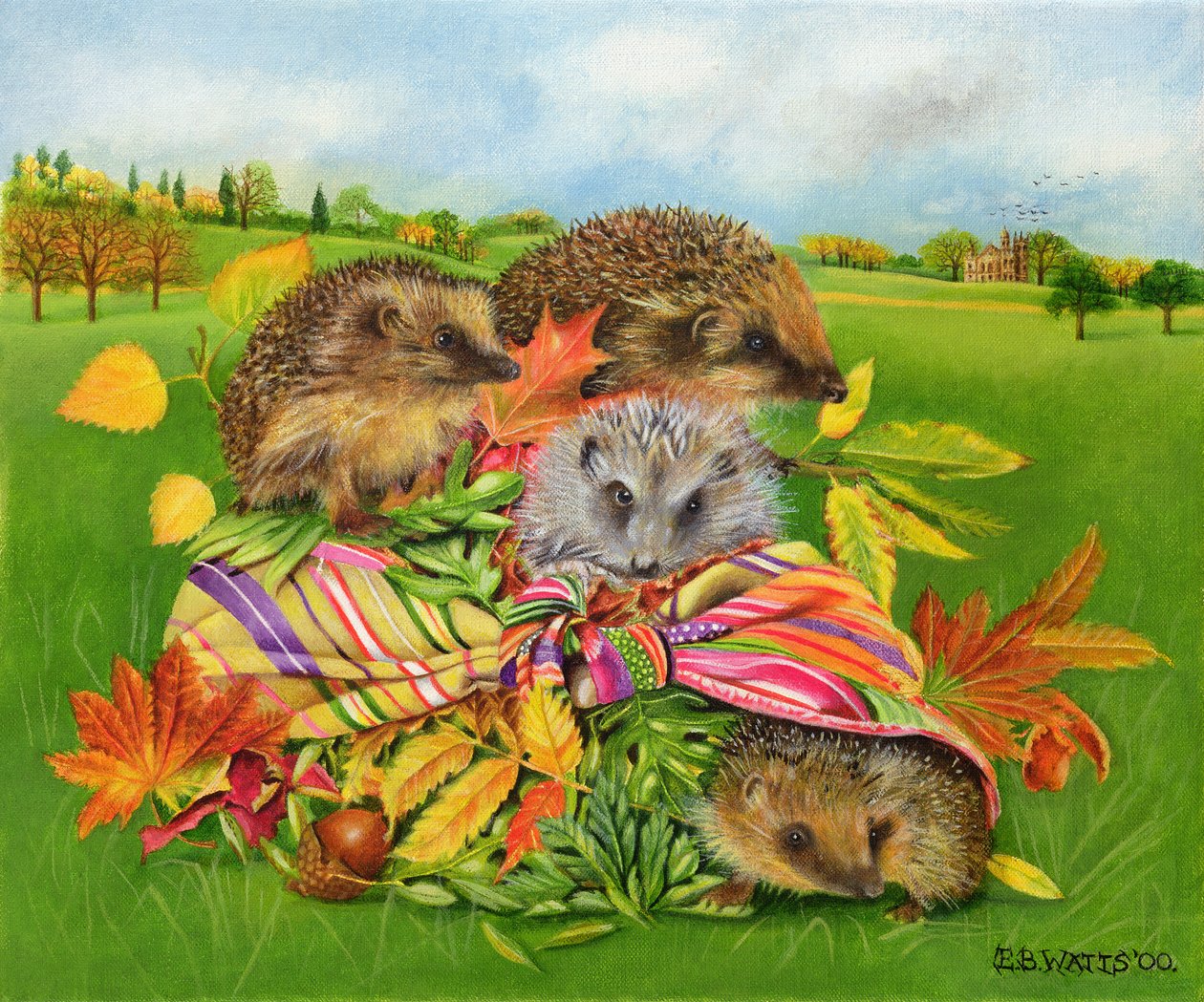 Igel im Schal, 2000 von E.B. Watts