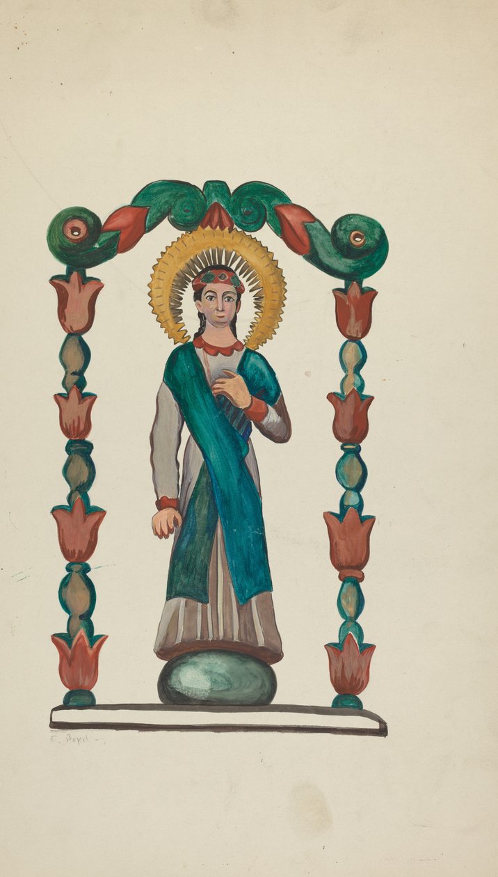 Bulto-Figur eines Heiligen, 1935-1942 von E. Boyd