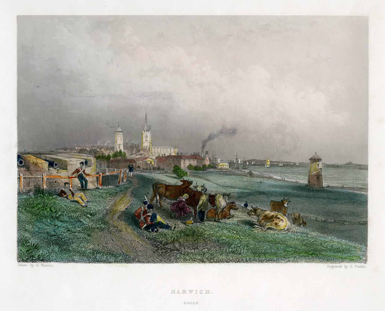 Harwich, Essex, 19. Jahrhundert von E. Finden