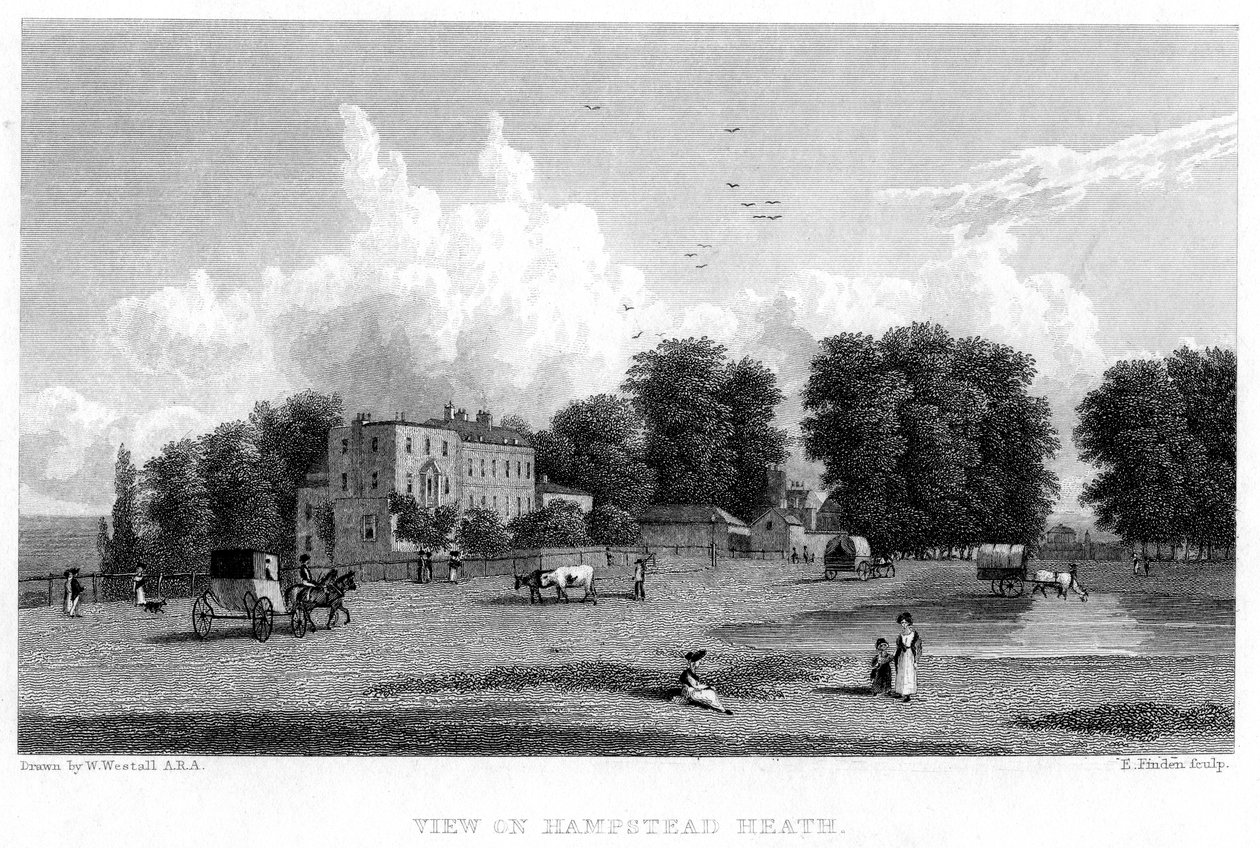 Blick auf Hampstead Heath, London, 19. Jahrhundert von E. Finden