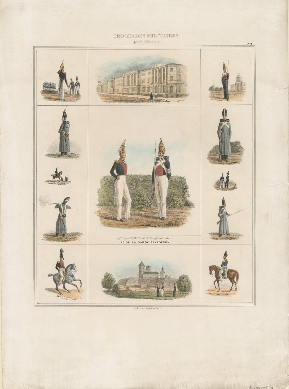 Das Pavlovsky-Garde-Regiment, 1840 von E. Gilbertson