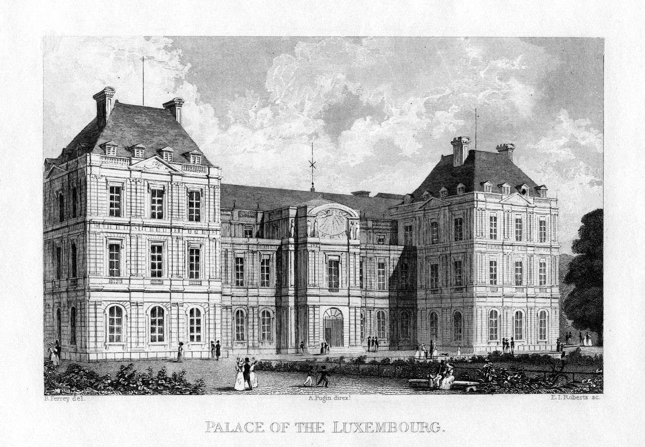 Luxemburg-Palast, Paris, ca. 1830 von E. I. Roberts