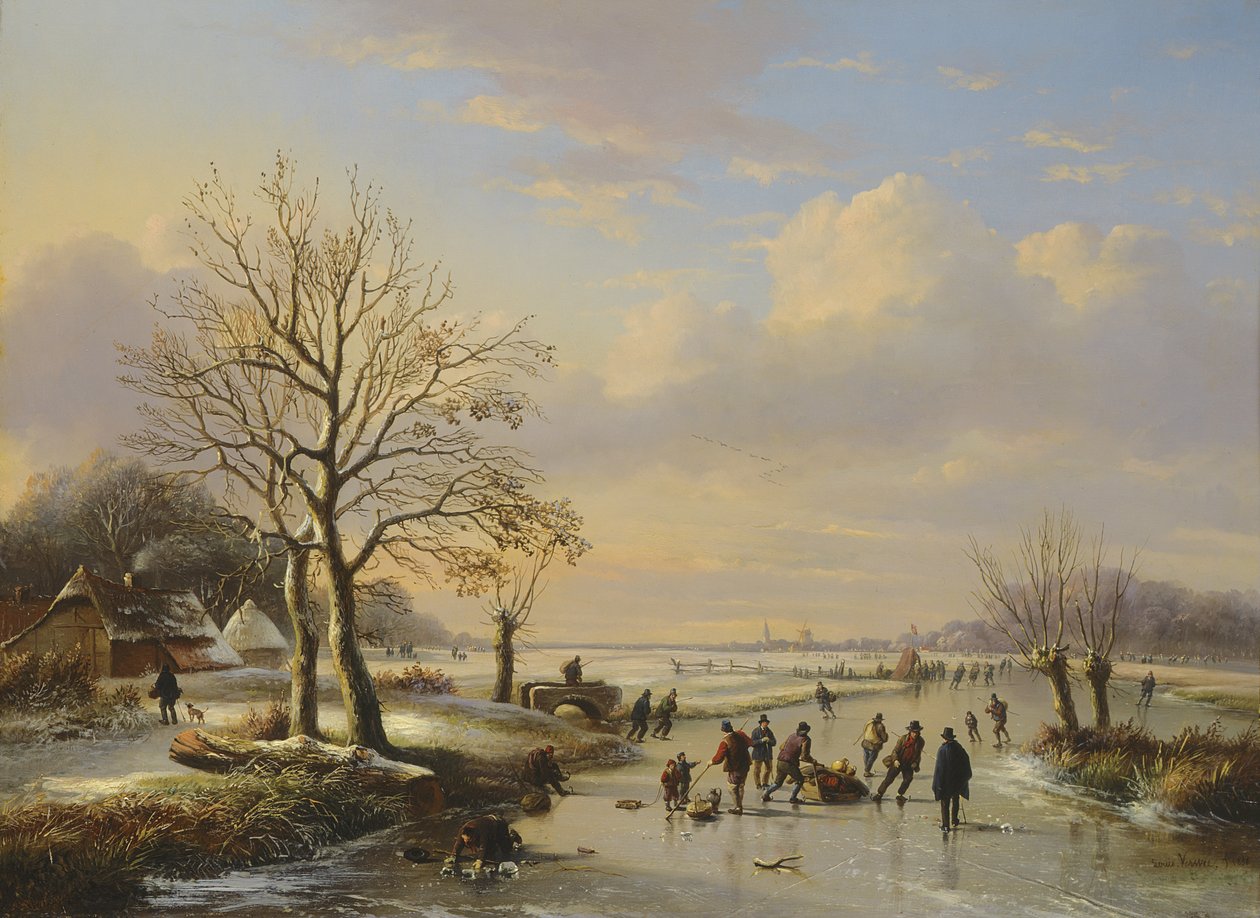 Die Eisläufer, 1850 von E. J. and Verwee Verboeckhoven