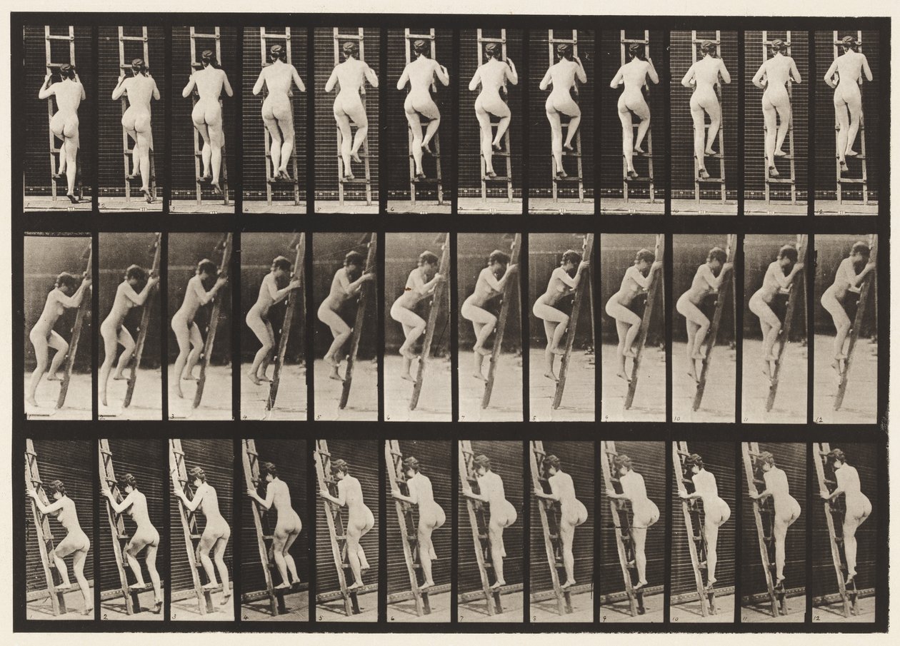 Tafel 112. Leiter hinaufsteigen von Eadweard Muybridge
