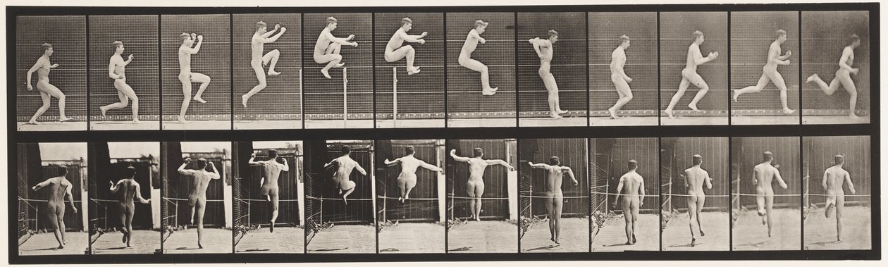 Tafel 154. Springen; Geradeaus laufen, Hochsprung von Eadweard Muybridge