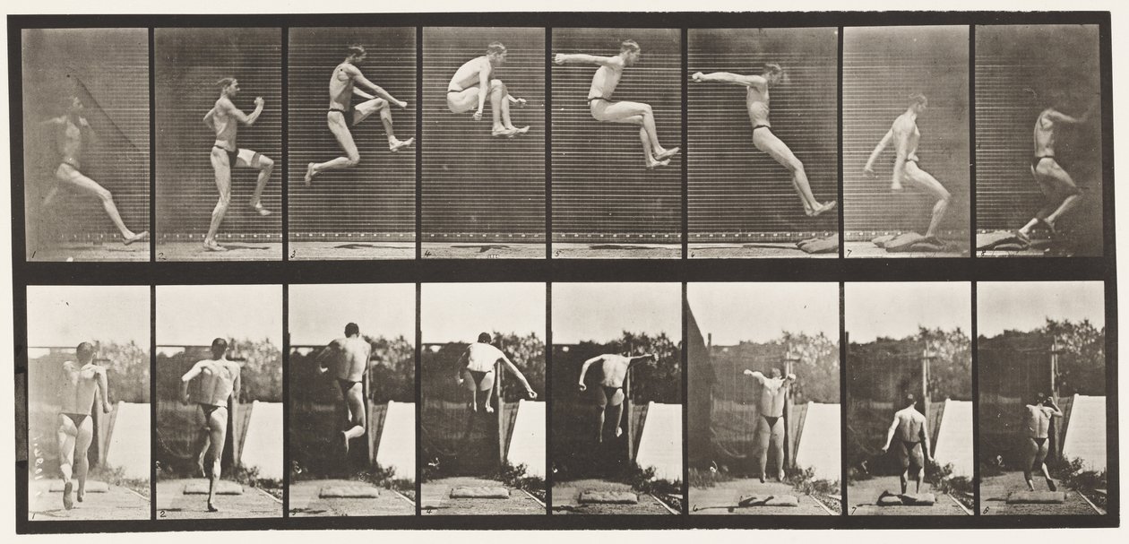 Tafel 160. Springen; Weitsprung (Schuhe) von Eadweard Muybridge