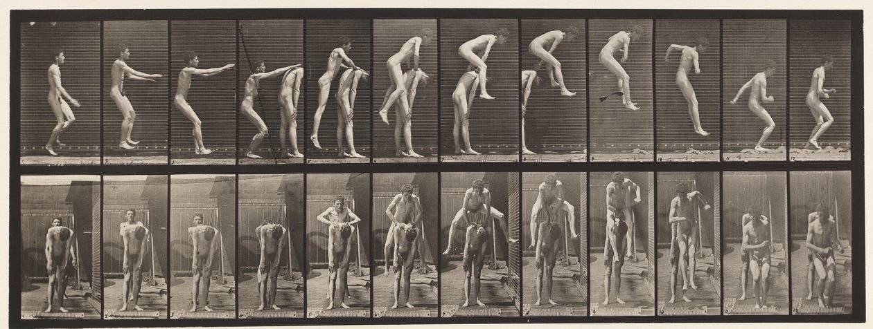 Tafel 166. Springen; Über den Rücken eines Mannes von Eadweard Muybridge