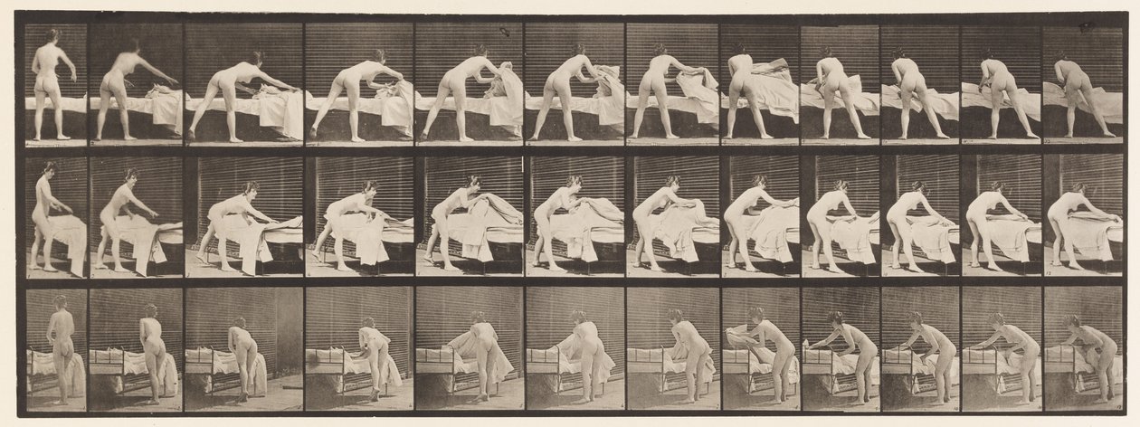 Tafel 436. Bett machen von Eadweard Muybridge