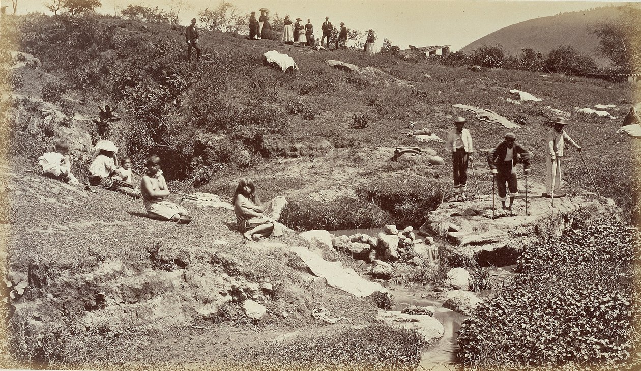 Stoffziehen in Almolonga, Guatemala von Eadweard Muybridge