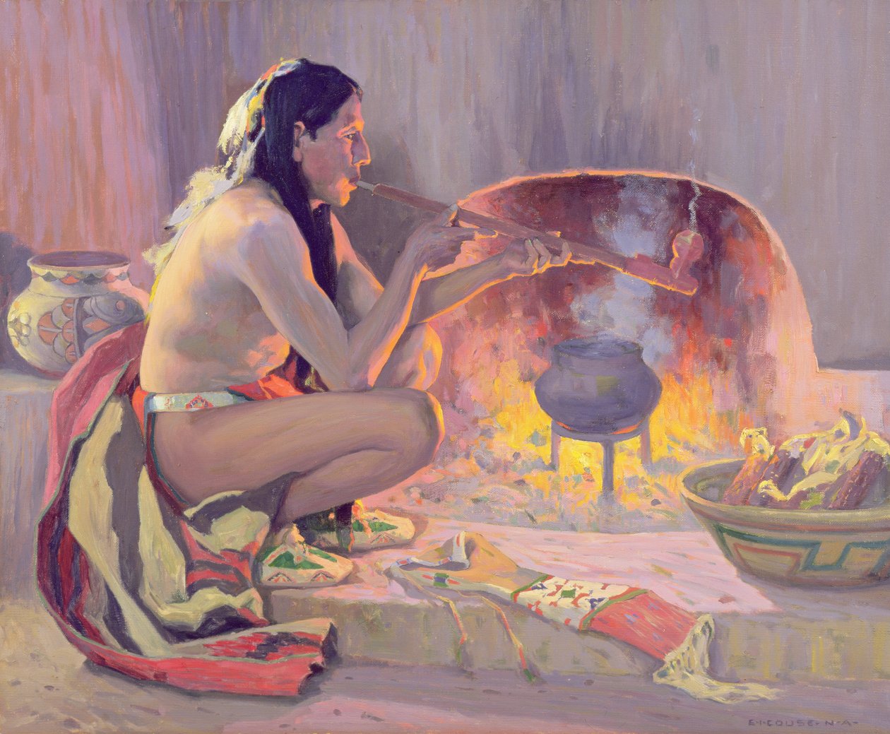 Rauchende Pfeife von Eanger Irving Couse
