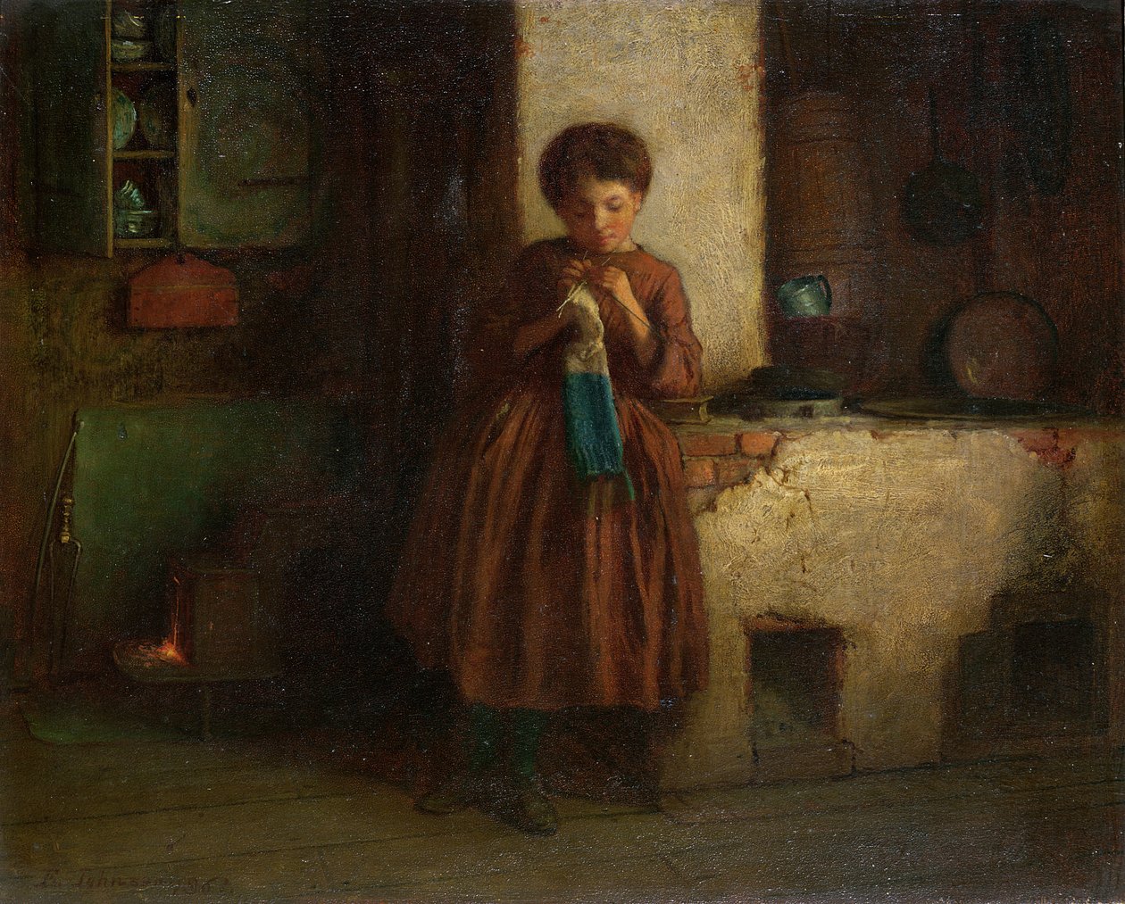 Stricken für die Soldaten, 1861 von Eastman Johnson