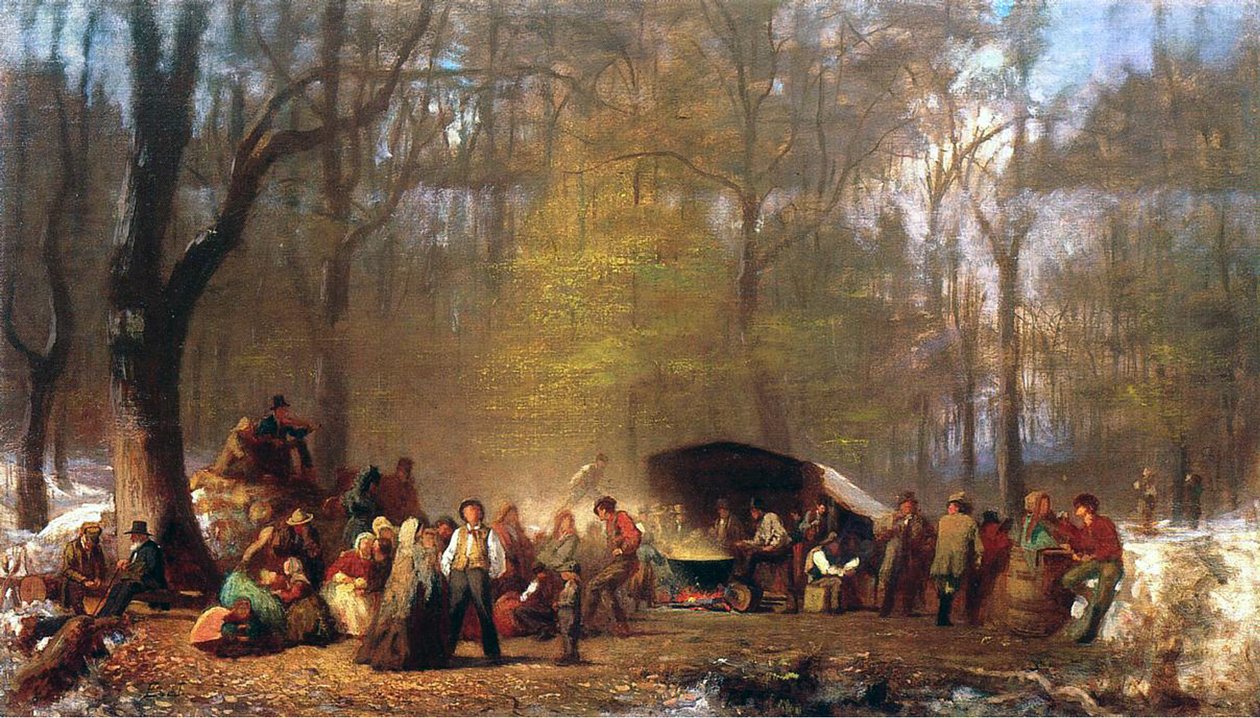 Zuckern im Lager, 1864-66 von Eastman Johnson