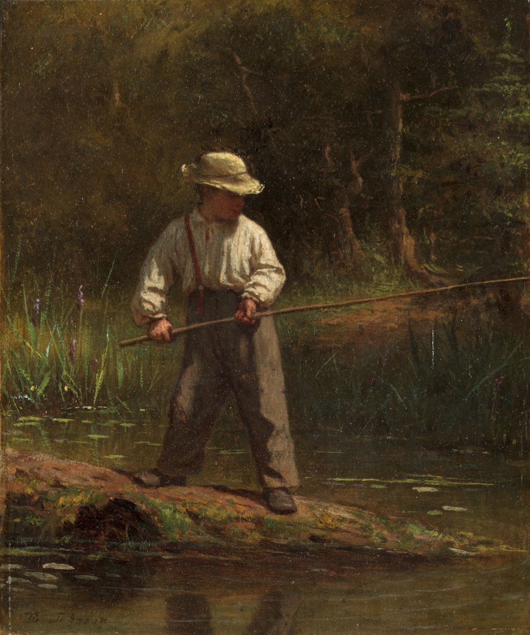 Junge beim Angeln, ca. 1860 von Eastman Johnson