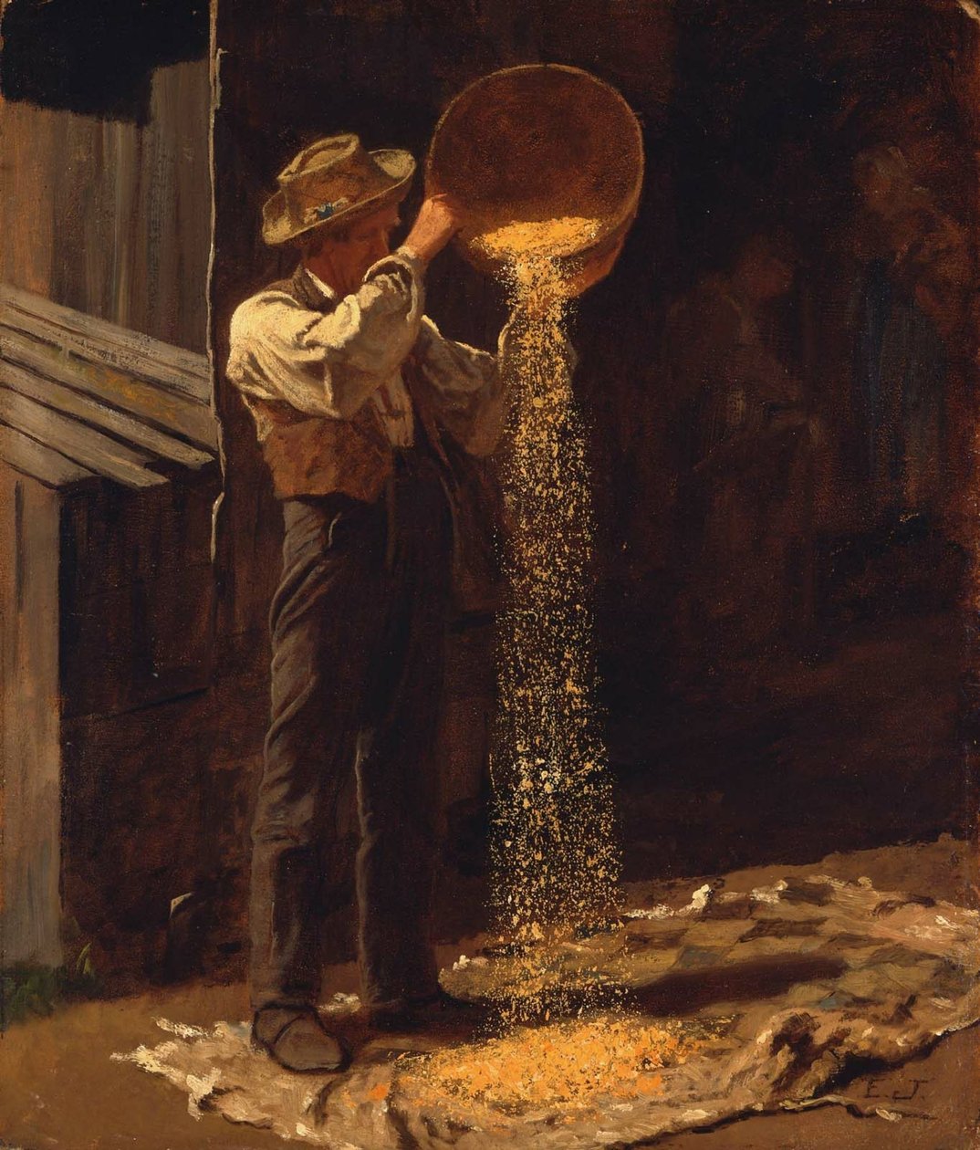 Getreide worfeln von Eastman Johnson