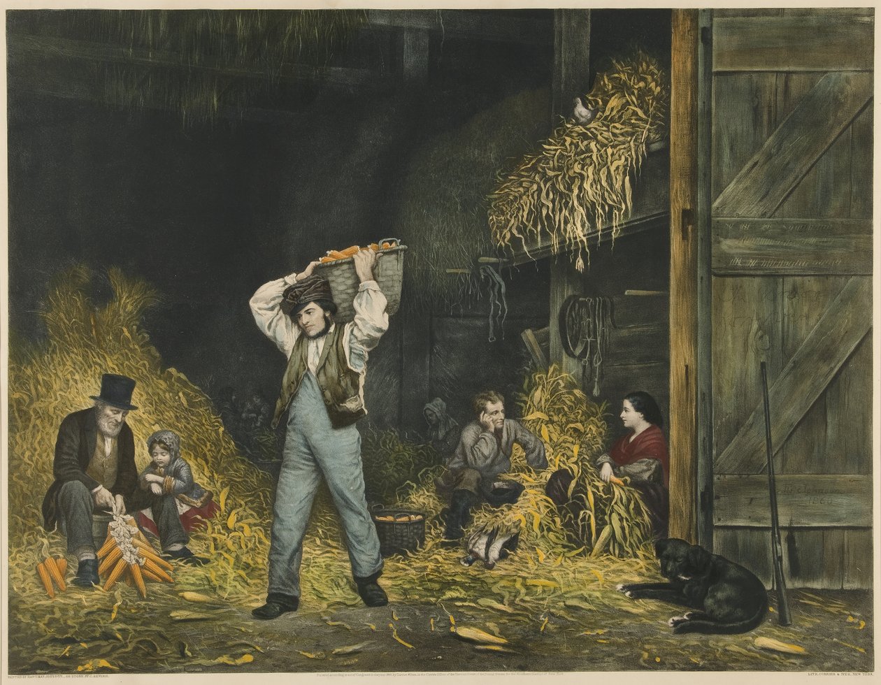 Husking, veröffentlicht 1861 von Eastman after Johnson