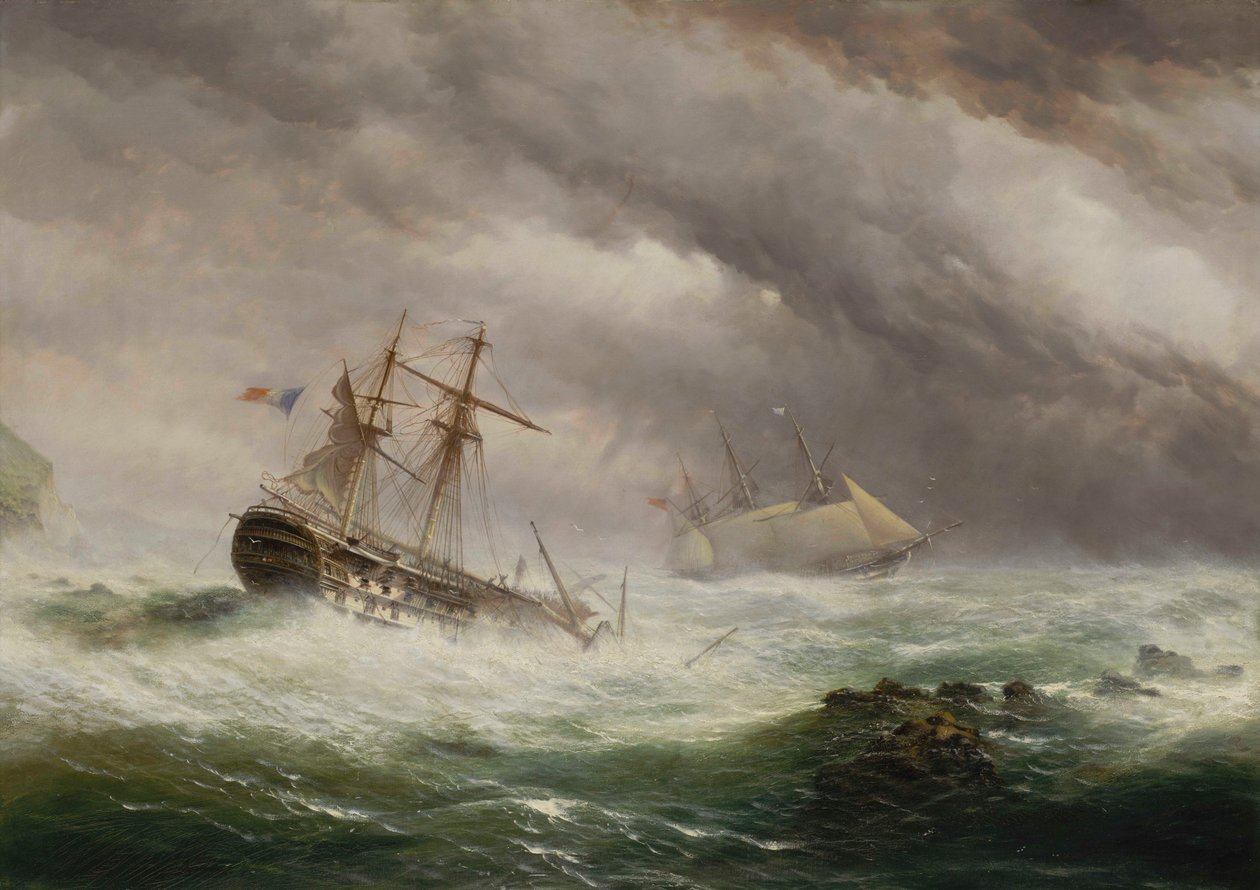 HMS Endymion rettet ein französisches Zweideckerschiff von Ebenezer Colls