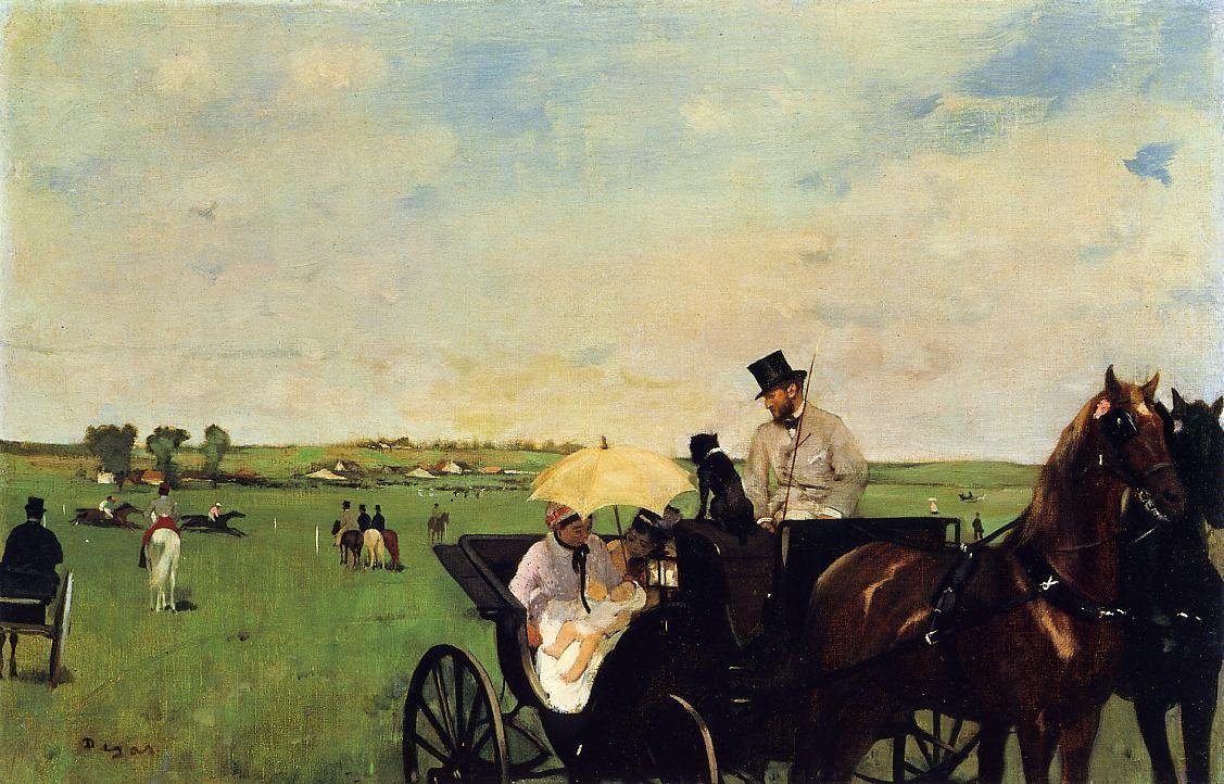 Kutschen beim Rennen von Edgar Degas
