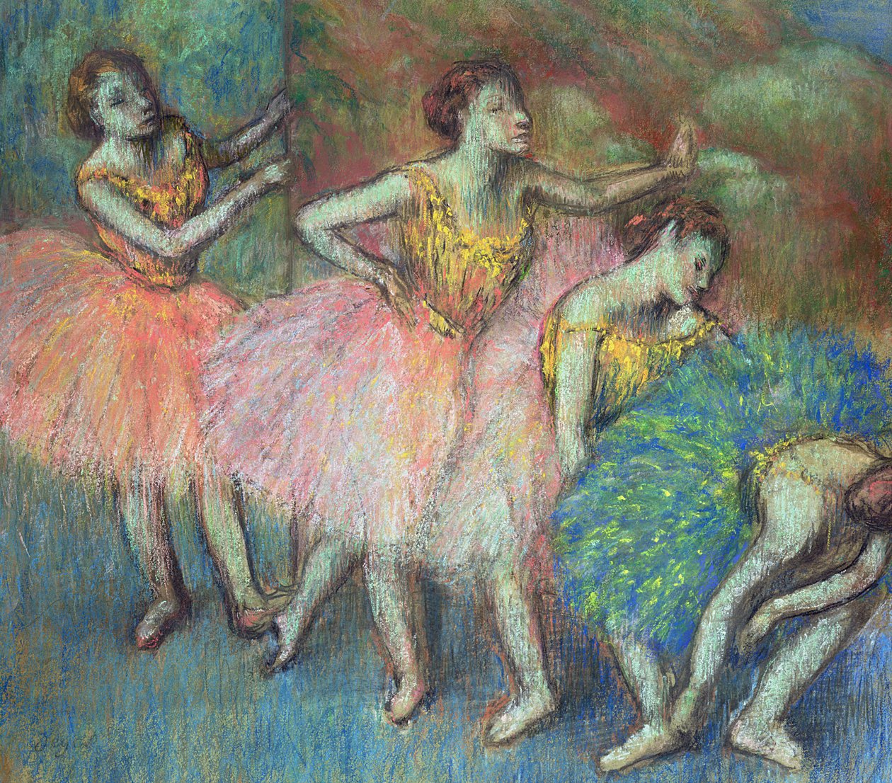 Vier Tänzer, 1903 (Pastell) von Edgar Degas