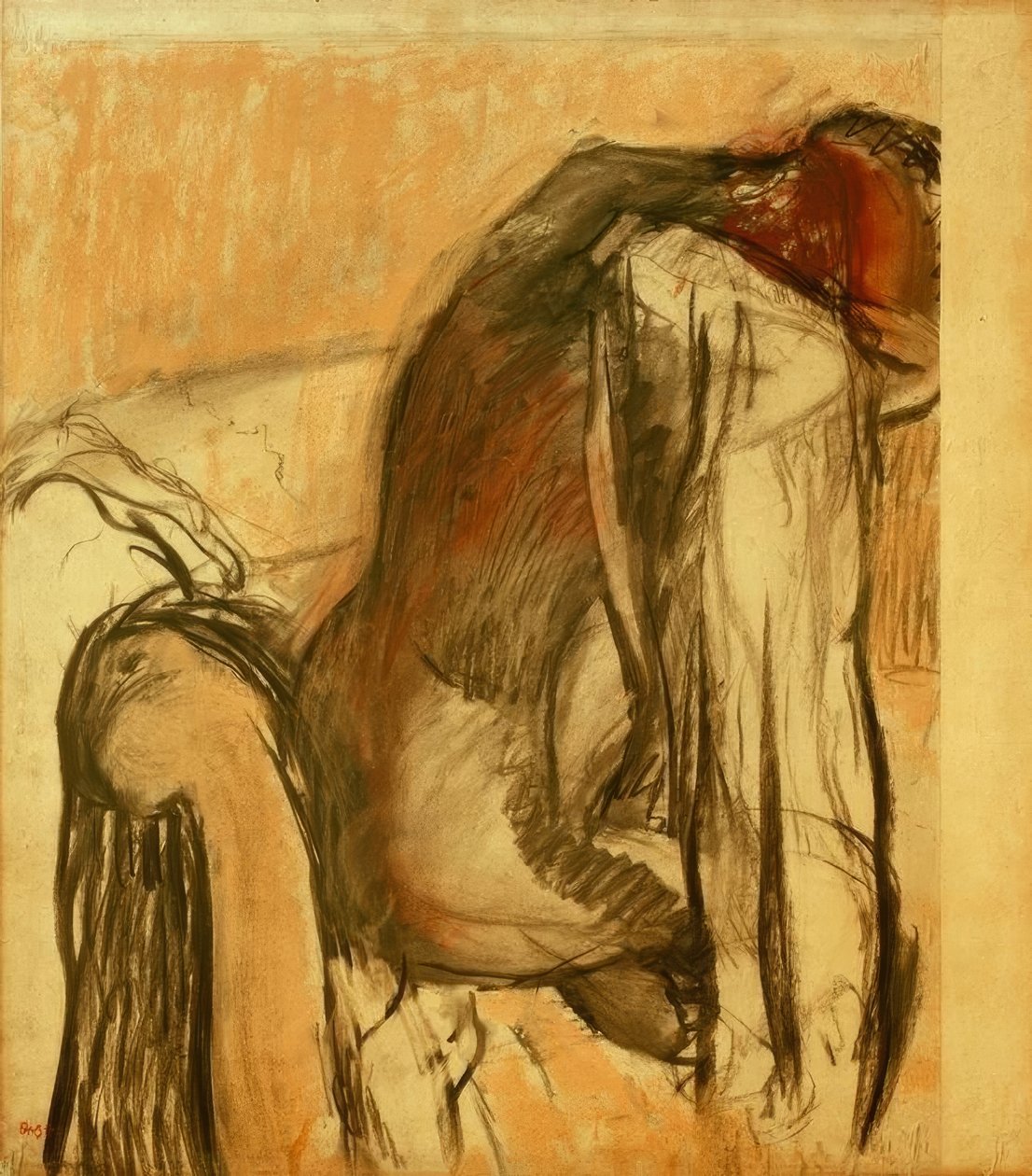 Nach dem Bad; sich abtrocknende Frau von Edgar Degas