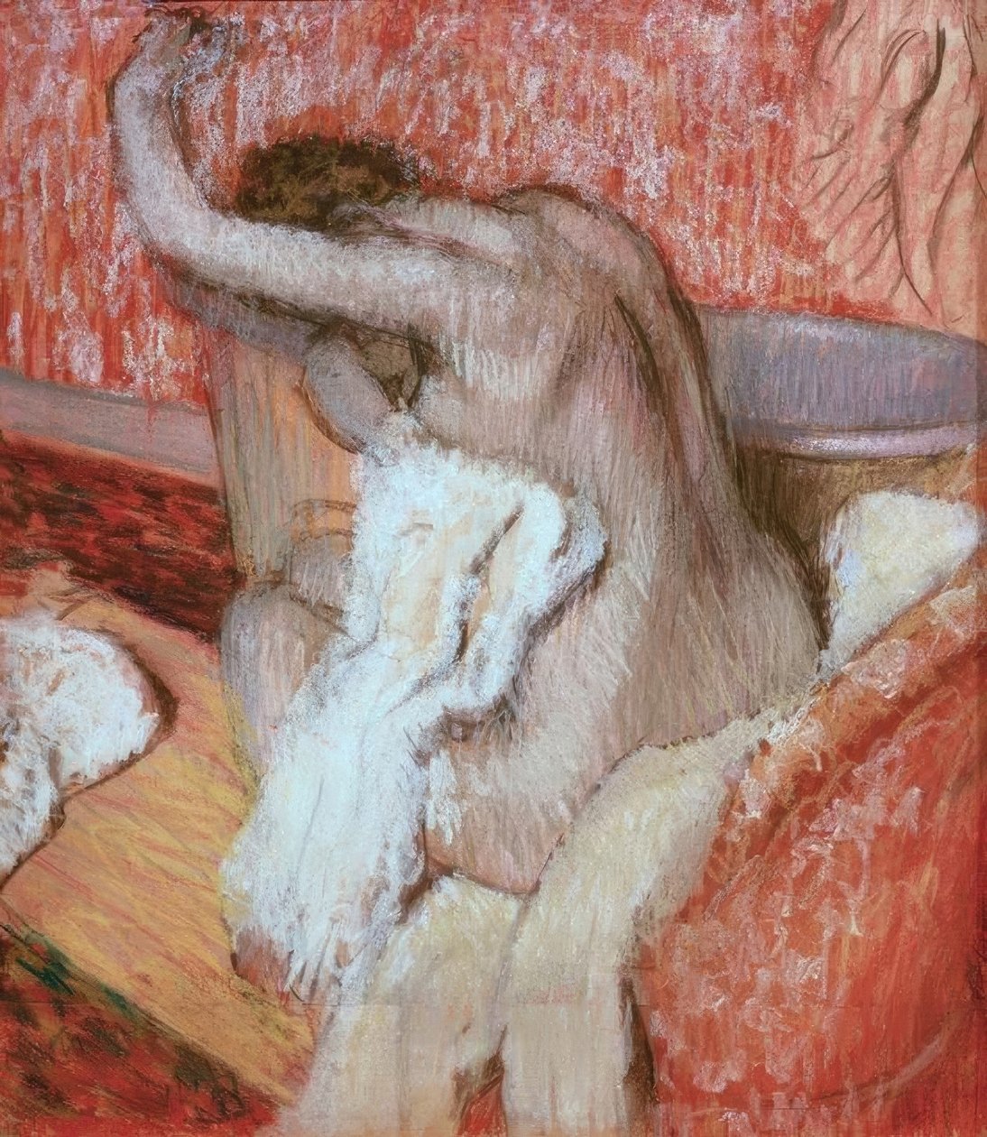 Nach dem Bad, sich abtrocknende Frau von Edgar Degas