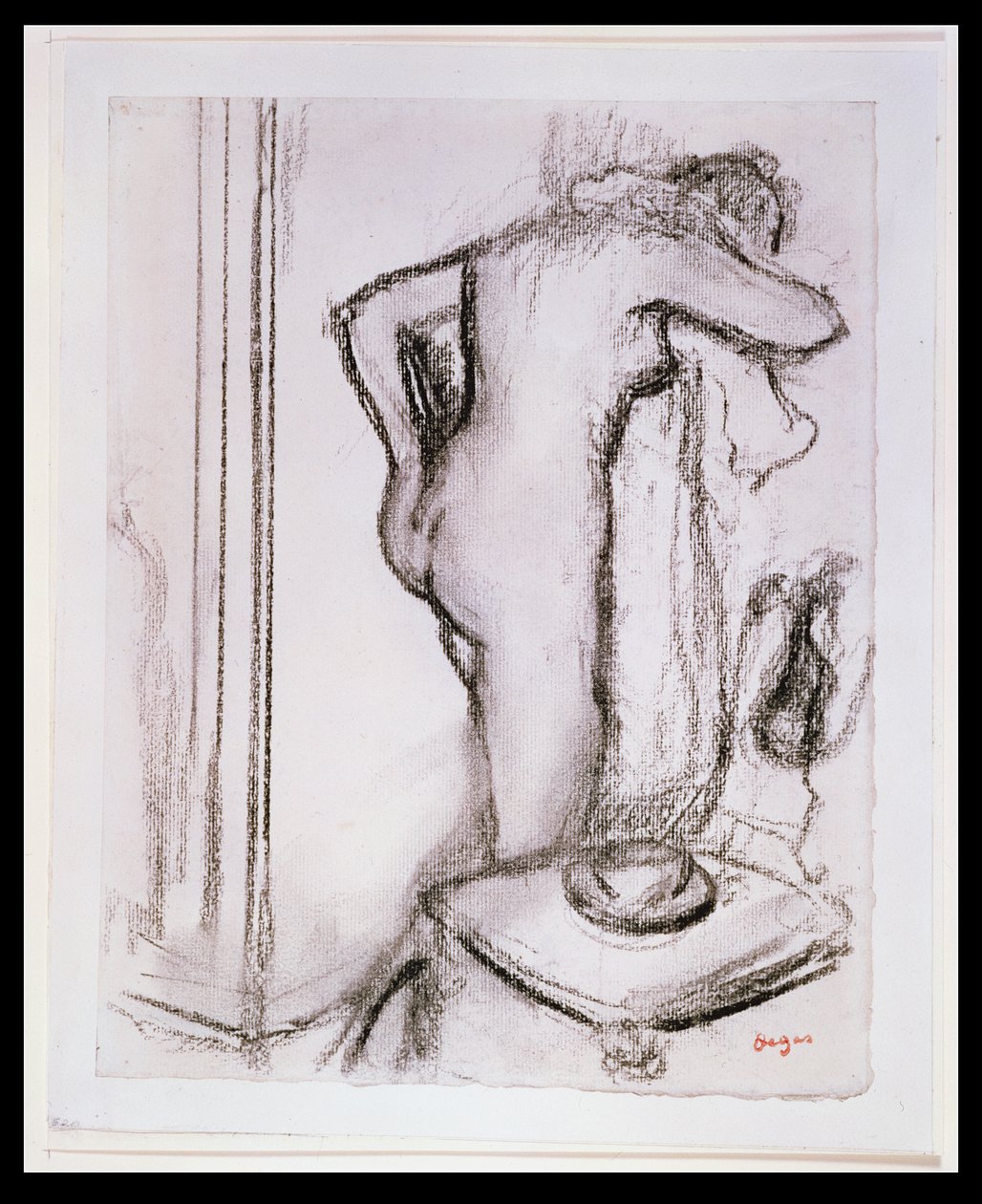 Frau bei ihrer Toilette, ca. 1890 (Kohle auf Papier) von Edgar Degas