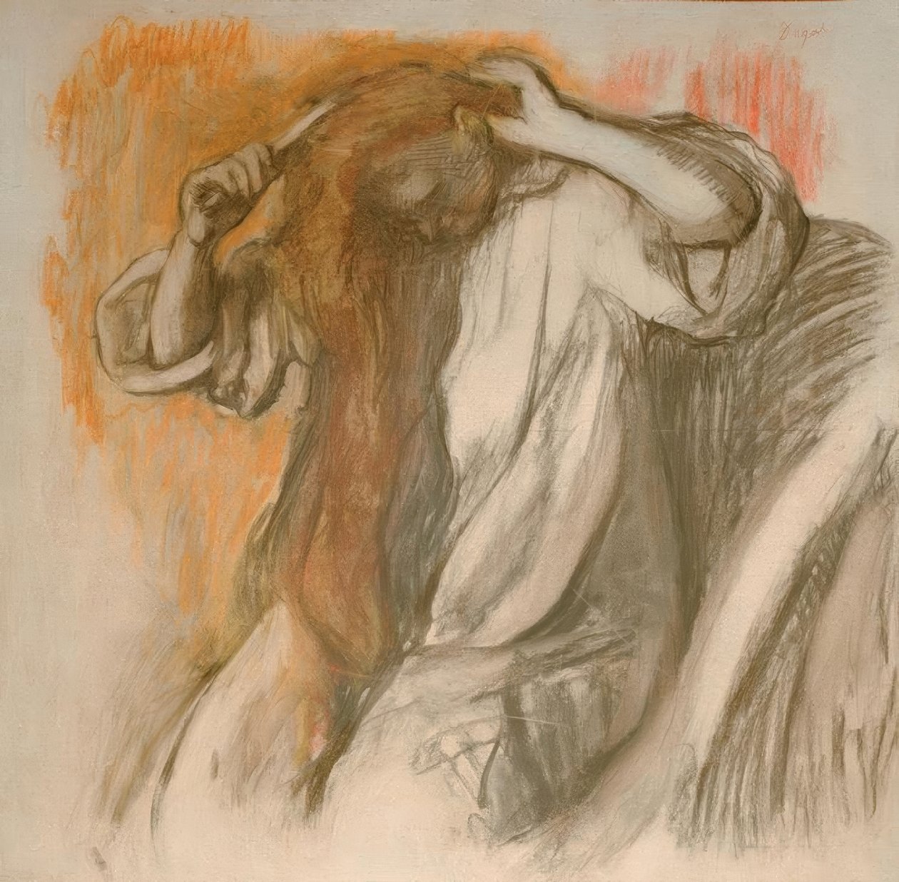 Sich kämmende Frau von Edgar Degas