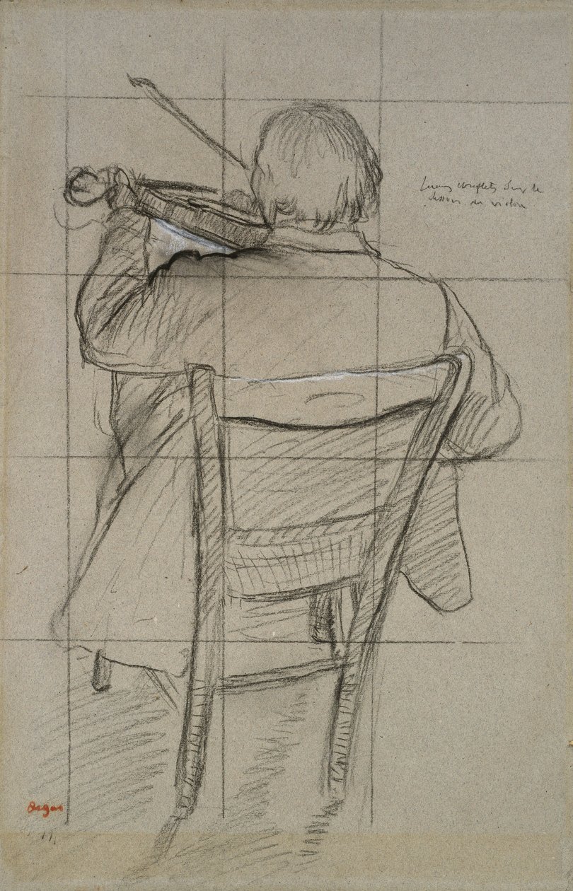 Studie eines Geigers von hinten gesehen, 19. Jahrhundert von Edgar Degas