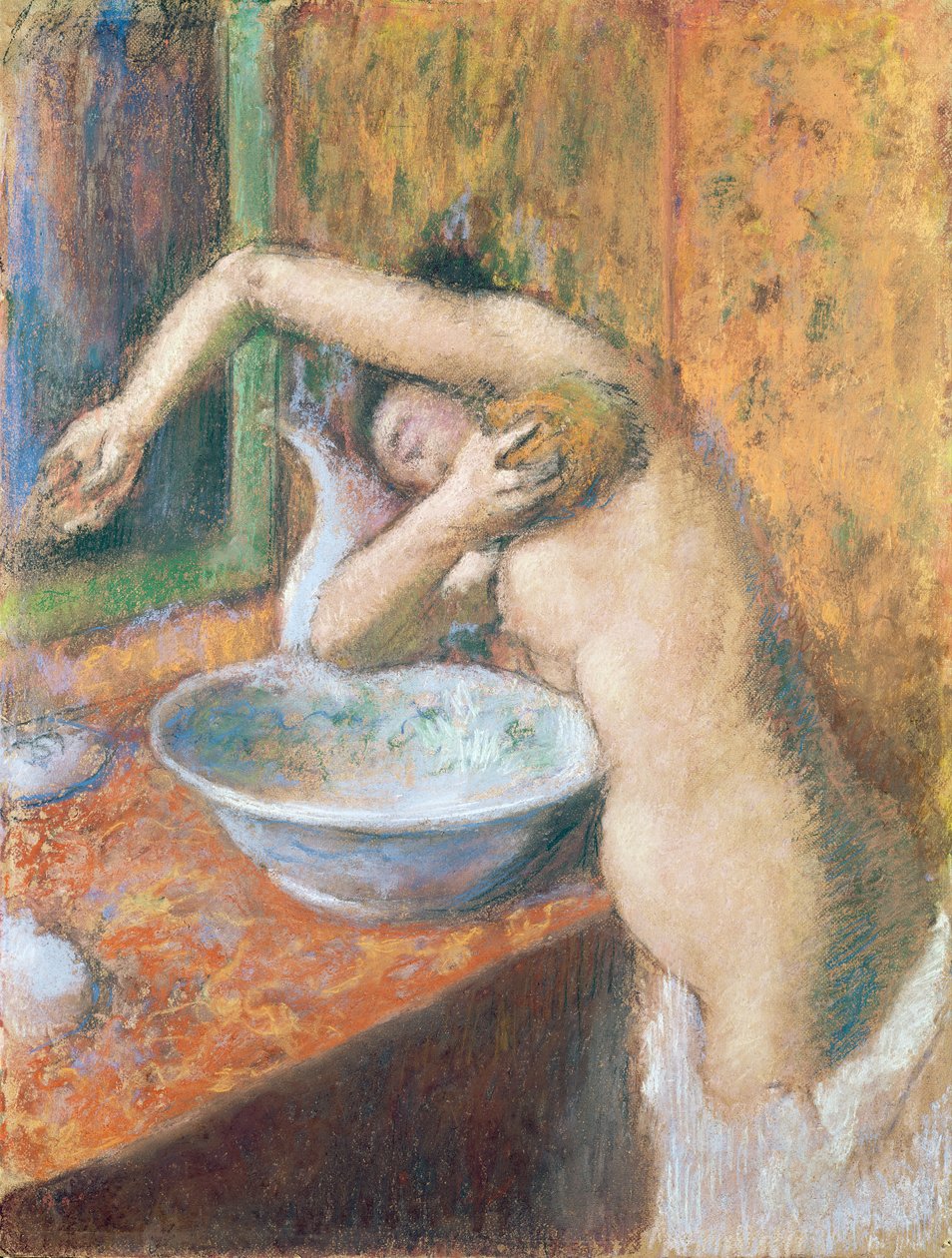 Frau wäscht sich von Edgar Degas