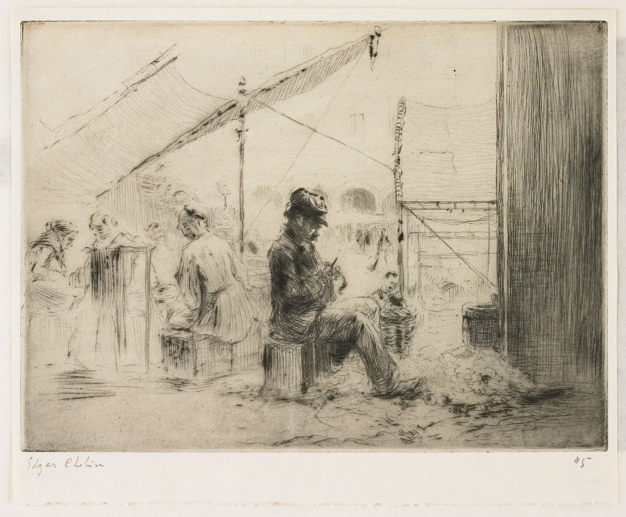 Der Artischockenschäler; Rialto, Venedig von Edgar Chahine