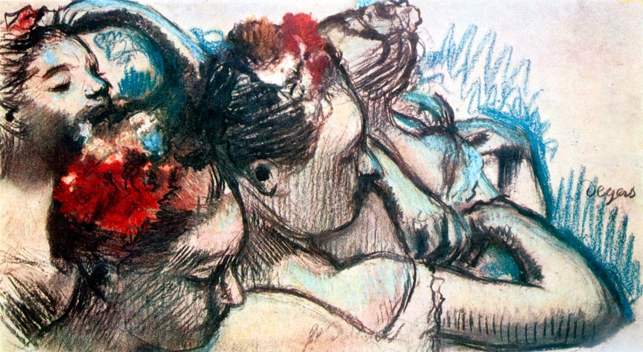 Köpfe von Tänzern, 1899 von Edgar Degas