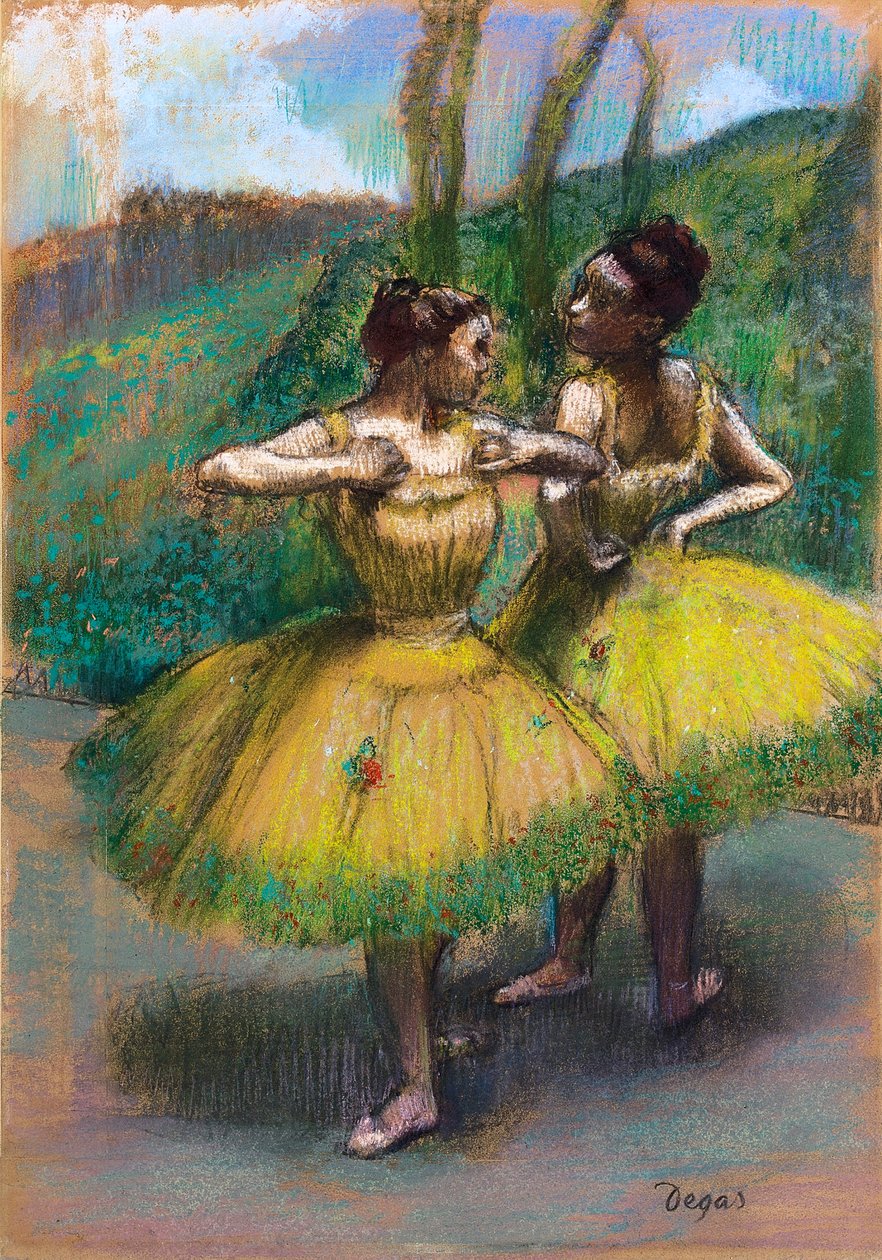 Tänzerinnen in gelben Röcken von Edgar Degas